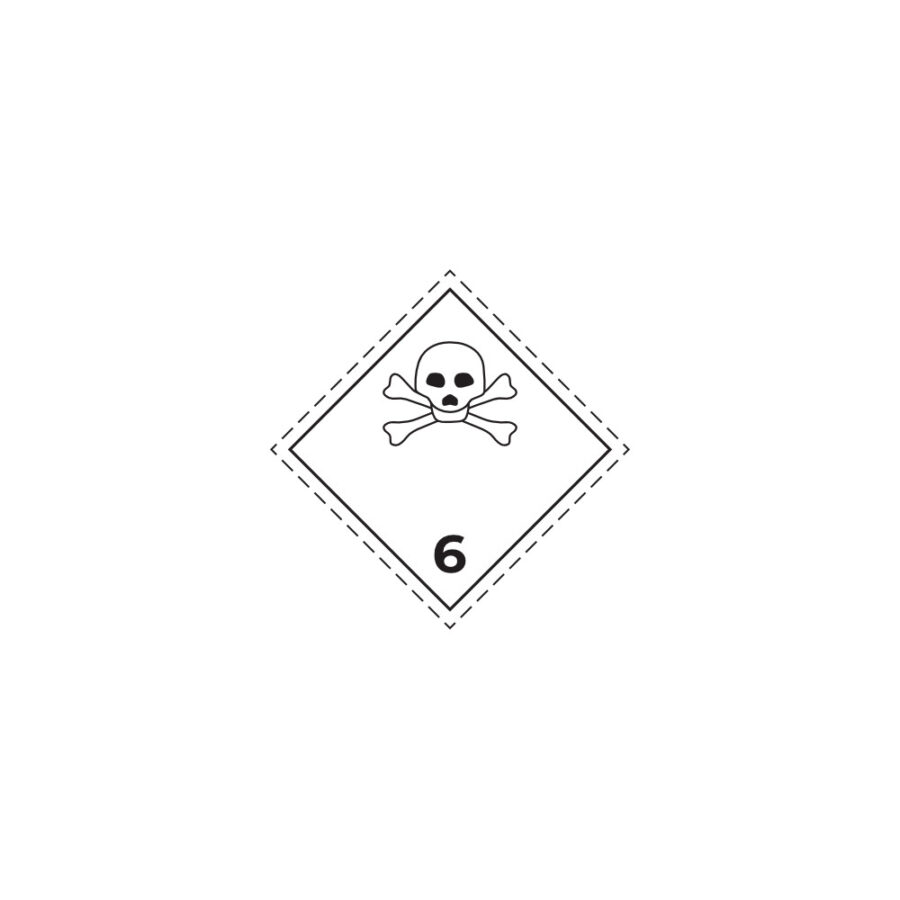 Hazard label No 6.1 – Toxic substances, Class 6.1, PVC packaging labels 100x100mm img01