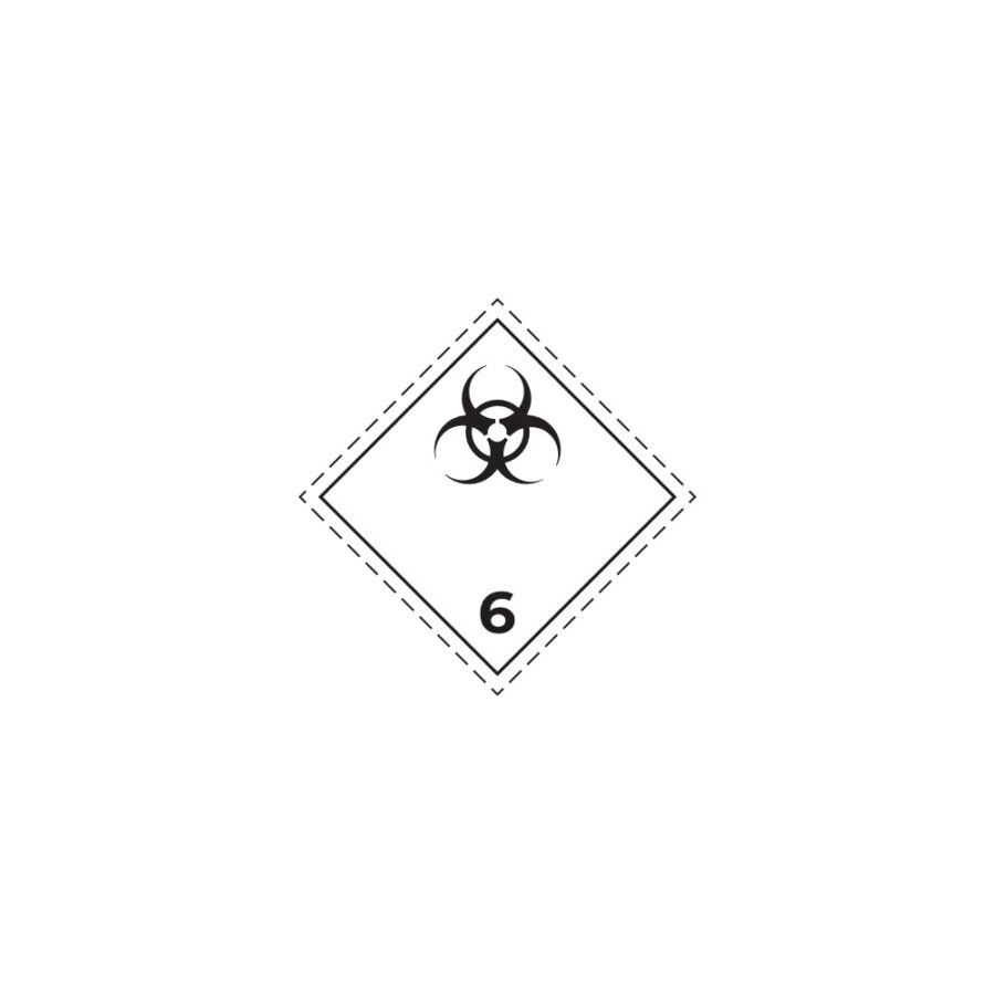 Hazard label No 6.2 – Infectious substances, Class 6.2, PVC packaging labels 100x100mm img01