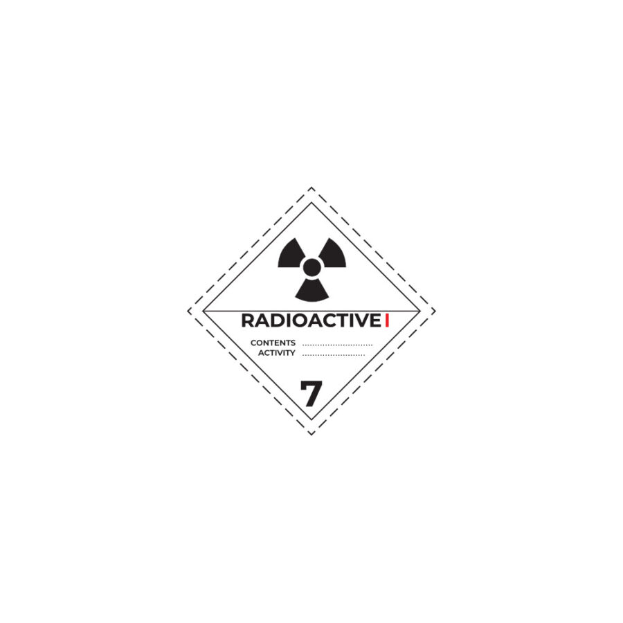 Hazard label No 7A – Radioactive material, Class 7, PVC packaging labels 100x100mm img01