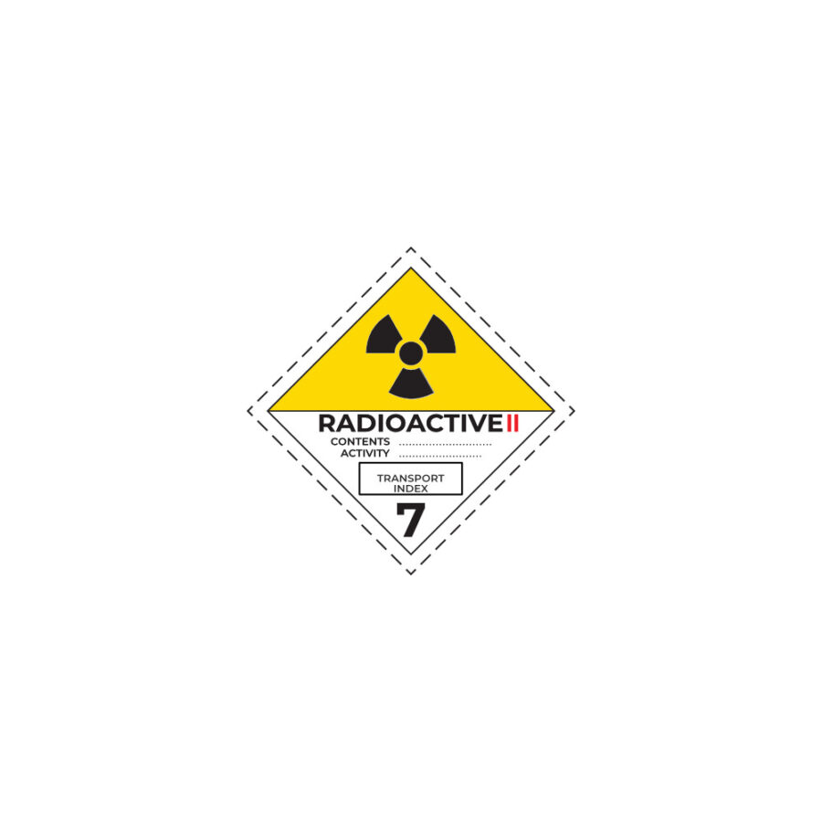 Hazard label No 7B – Radioactive material, Class 7, PVC packaging labels 100x100mm img01