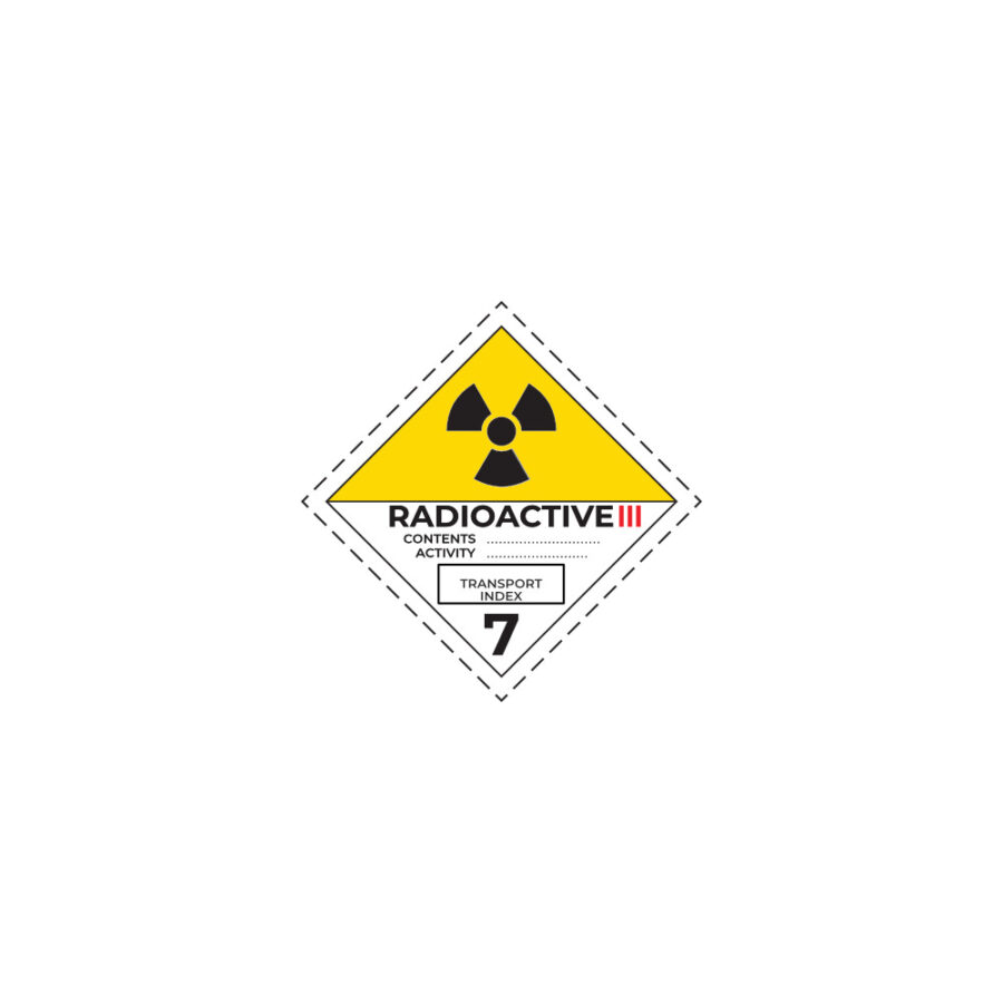 Hazard label No 7C – Radioactive material, Class 7, PVC packaging labels 100x100mm img01