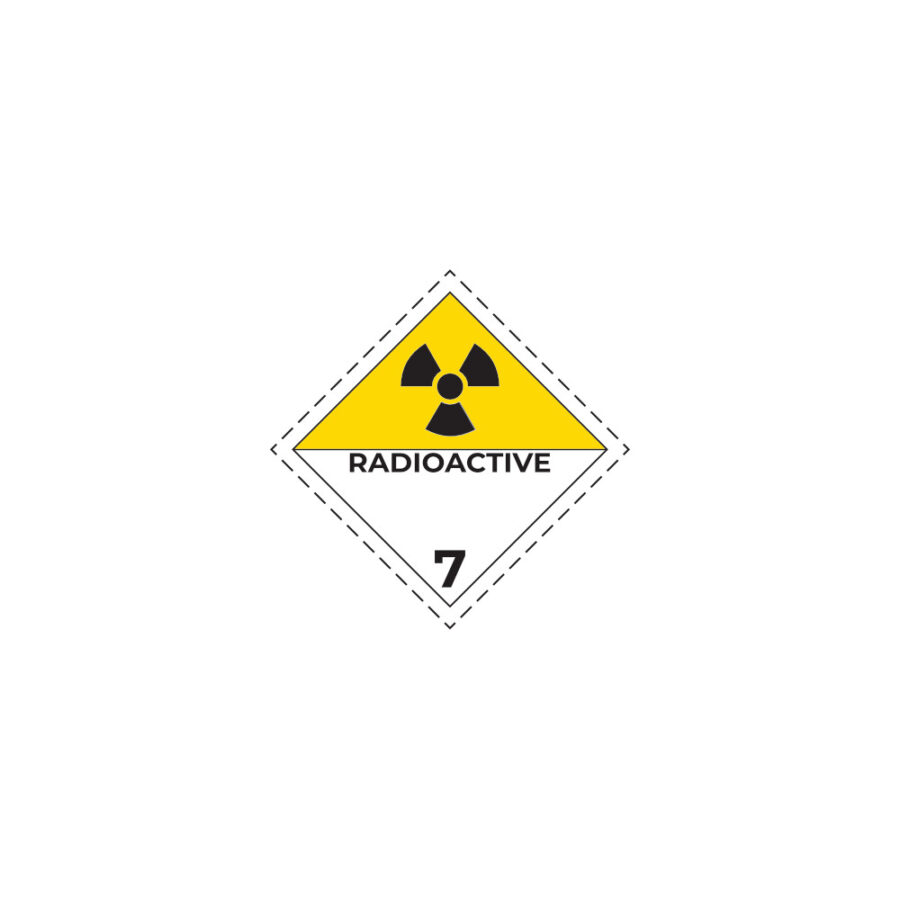 Hazard label No 7D – Radioactive material, Class 7, PVC packaging labels 100x100mm img01