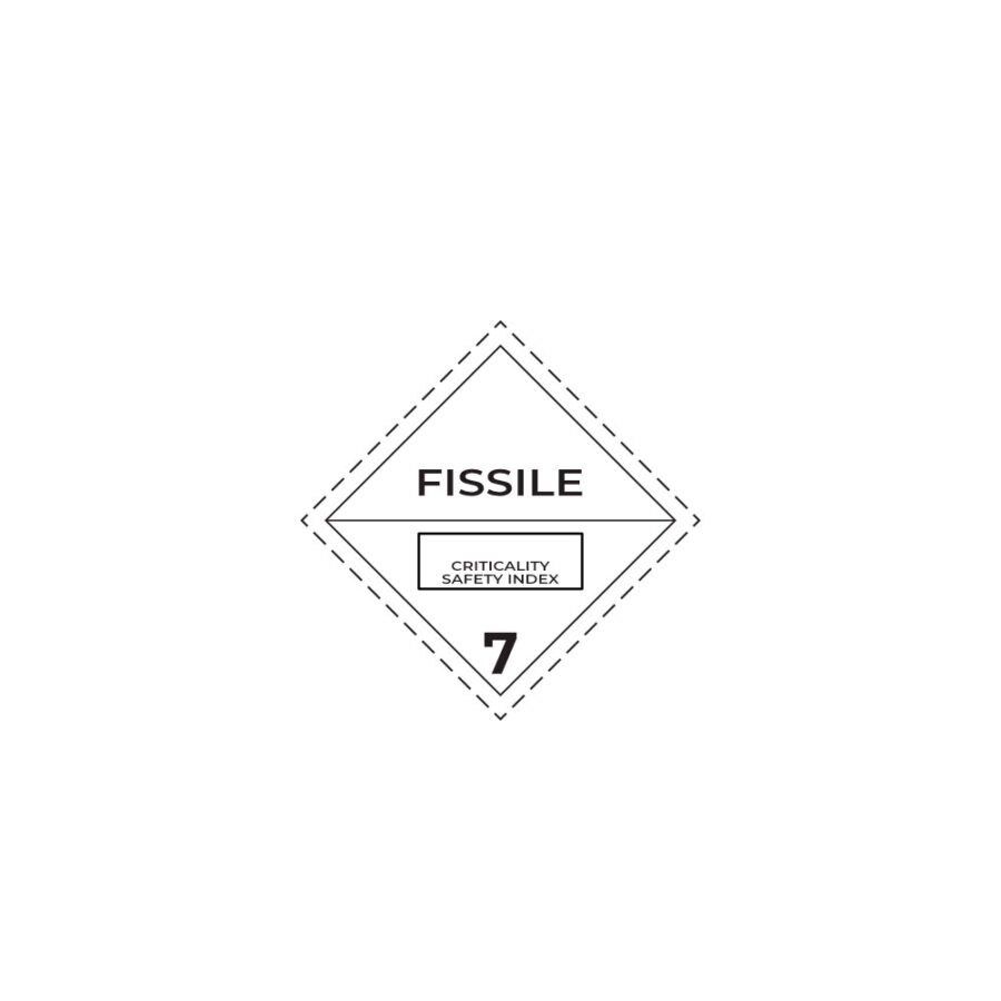 Hazard label No 7E – Fissile material, Class 7, PVC packaging labels 100x100mm img01