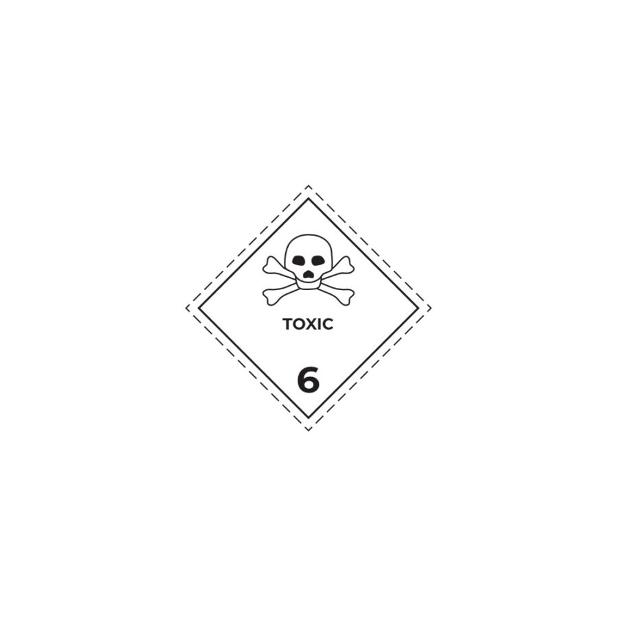 Transport Sticker No 6.1 – Toxic substances, Class 6.1 (text), PVC hazard sticker 300x300mm img01