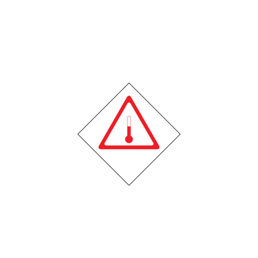 Transport Sticker – Elevated temperature substances, PVC hazard sticker 300x300mm img01